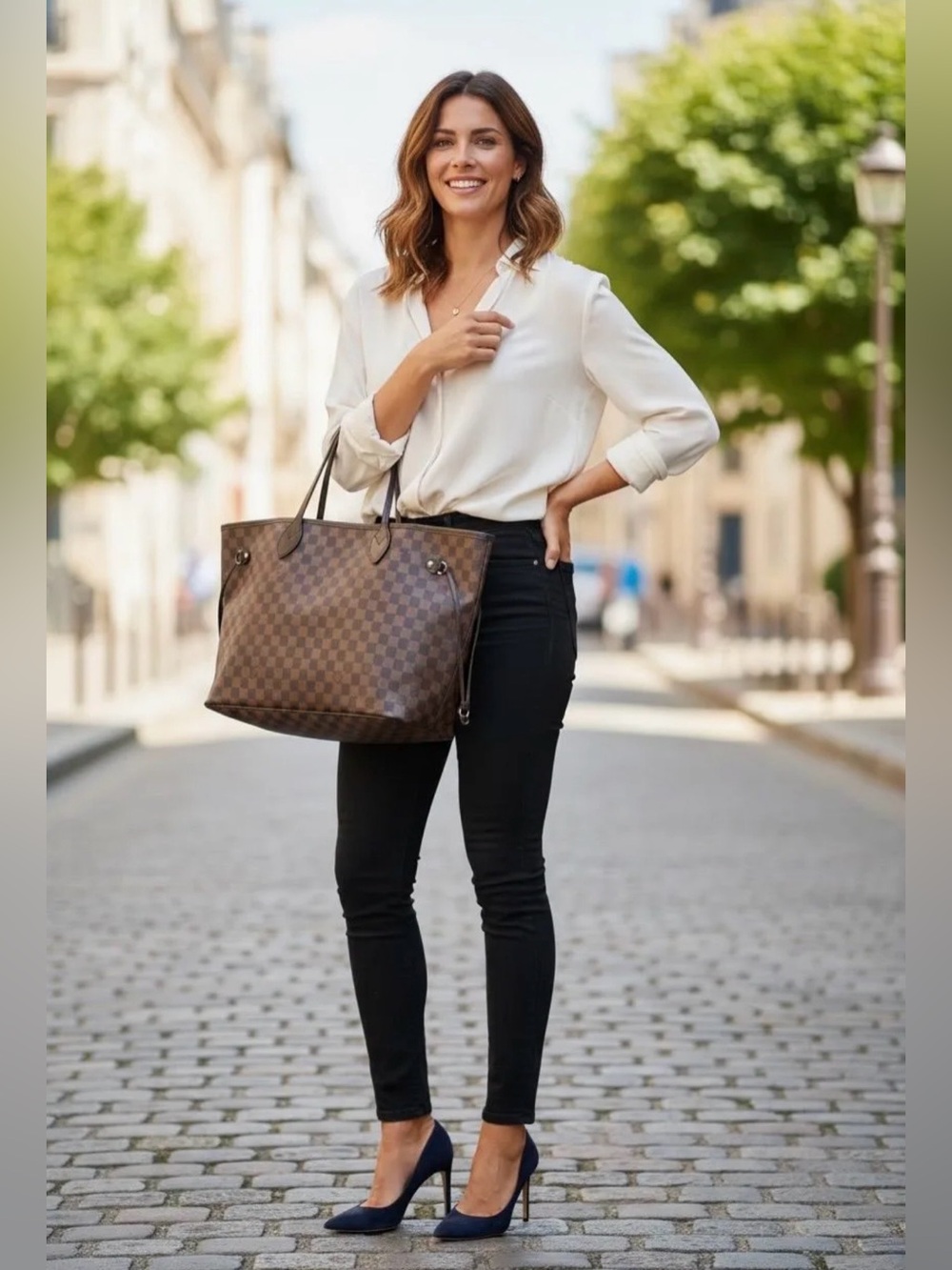 Brown Checkered Tote Bag - Classic Everyday Carry